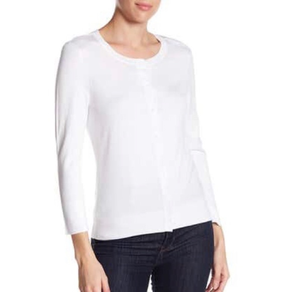 Susina Crewneck 3/4 Sleeve Cardigan